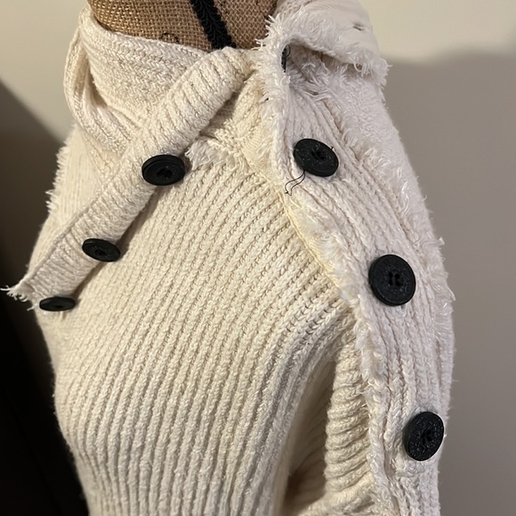 Free People On My Side Button Cowl Neck Sweater Knit - Picture 7 of 9